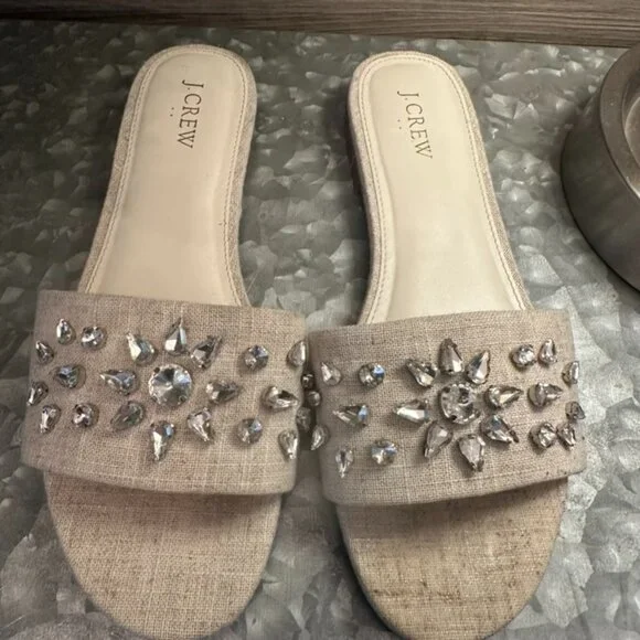 J crew factory jeweled Slides womans Size 9 - Picture 1 of 7